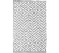 Lot de 2 tapis rectangulaire tissage plat imprimé moquette en coton coloris blanc/gris - Longueur 80 x Profondeur 50 cm -JUANIO- Blanc G