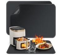 Lot de 2 tapis résistants à la chaleur - 60 x 60 cm - Tapis de protection contre la chaleur - En silicone et fibre de verre - Pour plans de travail de cuisine - Tapis ignifuge pour friteuse à air
