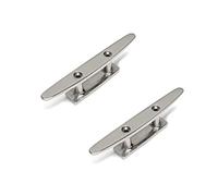 Lot de 2 taquets plats avec 2 trous en acier inoxydable V4A - 100 mm PRIOstahl