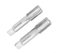 Lot de 2 tarauds filetés pour pédale de vélo, outil de réparation de manivelle droite et gauche, nettoyeur de vis de pédale en acier à haute teneur en carbone pour cadres en acier aluminium (argent)