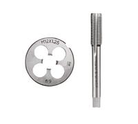 Lot de 2 tarauds M10 x 1, tarauds M10 x 1, tarauds métriques pour tiges filetées M10, tarauds fins, tarauds HSS et filières pour filetage métrique intérieur et extérieur