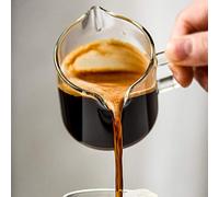 Lot de 2 Tasse à Expresso avec Poignée 75ml Tasse à Mesurer Transparente en Verre à Double Bec avec Double Graduation Verre à Liqueur à Bec en V Tasse à Sauce Accessoire d'Outils de Cafetière