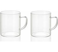 Lot de 2 tasses à anse Andrea House ms19209 Verre transparent 300 ml 2 x 300 ml Ø 7,5 x 8,5 cm