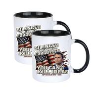 Lot de 2 tasses à café commémoratives « You Can't Kill Ideas » avec inscription « You Can't Kill Ideas » « Justice for Charlie Kirk »