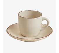 Lot De 2 Tasses À Café En Grès Ronilena Avec Soucoupes, 22 Cl Tapioca Beige - Marron