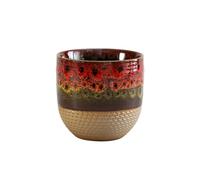 Lot de 2 tasses à café expresso en céramique tournée au four - 180 ml - Dégradé rouge et jaune