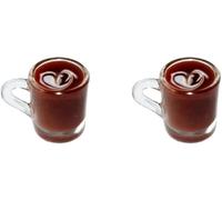 Lot de 2 tasses à café miniatures pour maison de poupée, décoration de maison de poupée, accessoires de maison de poupée, couleur aléatoire