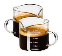 Lot de 2 tasses à expresso - Avec anse - Capacité : 100 ml - Avec marquage de 75 ml