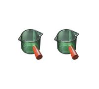 Lot de 2 tasses à expresso en verre à double ouverture pour lait, café, shot - Vert