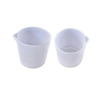 Lot de 2 tasses à mesurer flexibles en silicone antiadhésives réutilisables pour mélange de résine époxy, fabrication de bijoux