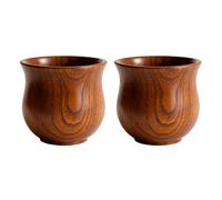 Lot de 2 tasses à thé en bois rétro au look vintage