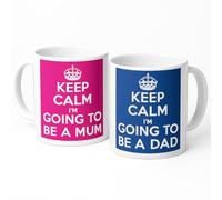 Lot de 2 tasses avec « Keep calm I'm going to be a dad/mum »