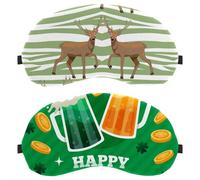 Lot de 2 tasses avec masque pour les yeux de la Saint-Patrick pour dormir sur le côté, masque de sommeil, masque pour les yeux, couverture douce pour les yeux, pour voyage, sieste, avion, blocage de