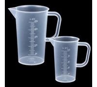 Lot de 2 tasses doseuses de 100 ml et 250 ml avec balance et poignée | Mini verre doseur transparent de précision pour lessive, cuisine, pâtisserie, laboratoire, facile à lire