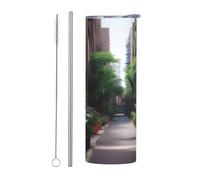 Lot de 2 tasses en acier inoxydable avec couvercle - Bouteille d'eau isotherme de 591 ml - Imprimé jungle urbaine - Parfait pour le sport, le bureau et la maison