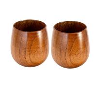 Lot de 2 tasses en bois faites à la main - Pour boissons chaudes - Optimisation compacte du volume pour salle à manger, café, comptoir, café, thé, , latte, vin, lait, fête, cuisine
