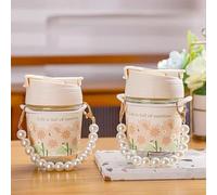 Lot de 2 tasses en verre de 350 ml, verres à café, design hermétique et étanche, verres à café glacé, tasses à thé à bulles, tasse de voyage pour jus, smoothie, eau, thé, facile à transporter, cadeau