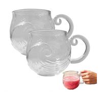 Lot de 2 tasses en verre de mer, 355 ml, soufflé à la main, tasse à café, thé, vin, tasse à café, café, cocktail, amoureux de la plage et cadeau