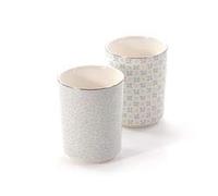 Lot de 2 tasses Hella New Bone China avec surface argentée 2 compartiments 0,2 l