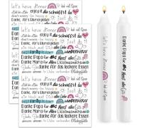 Lot De 2 Tatouages Pour Bougies - Format A4 - Motif Bougies - Film Coulissant - Autocollant Pour Bougies D'anniversaire - Film De Tatouage Pour Bougies - Cadeau Diy - Décoration De Bougies