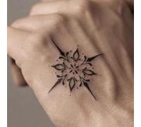Lot De 2 Tatouages Temporaires À Base De Plantes, Lavables, Anti-Frottements, Derrière Les Oreilles, Petit Motif Kaléidoscope, Faux Semi-Permanent, Durée De 2 Semaines