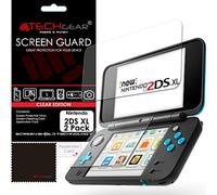 [Lot de 2] Techgear Nintendo 2DS XL supérieur et inférieur clair couvertures de protection d'écran LCD avec chiffon de nettoyage et carte Applicateur - (2 x Haut et 2 x Bas)