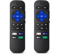 Lot de 2 télécommandes de rechange pour télécommande Roku-TV, compatibles avec les téléviseurs intelligents TCL Roku/Hisense Roku/Onn Roku/Sharp Roku Series (pas pour Roku Stick and Box)