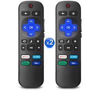 Lot de 2 télécommandes de rechange pour tous les téléviseurs Roku TV, Hisense/Onn/Sharp/Element/Philips/Insignia/Jvc/RCA Roku Smart TV (ne convient pas pour Roku Stick ou Roku Box)
