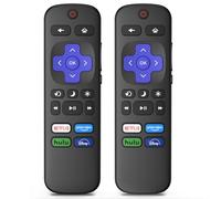 Lot de 2 télécommandes de rechange pour TV Roku TCL/Hisense/Sharp/Philips/JVC/RCA/Magnavox/Sanyo/LG/Haier ROKU avec boutons vidéo Netflix Disney+/Hulu/Prime