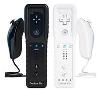 Lot de 2 télécommandes de rechange pour Wii, Motion Plus et Nunchuck (noir et blanc)
