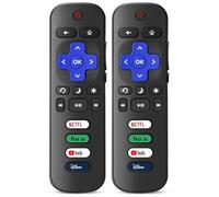 Lot de 2 télécommandes de rechange uniquement pour Roku TV, compatibles avec tous les TCL/Hisense/Onn/Sharp/Philips / (ne convient pas pour Roku Stick, Box ou haut-parleur) (Noir obsidienne)