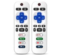 Lot de 2 télécommandes de rechange uniquement pour Roku TV, compatibles avec tous les TCL/Hisense/Onn/Sharp/Philips / (pas pour Roku Stick, Box ou haut-parleur) (blanc glacier)