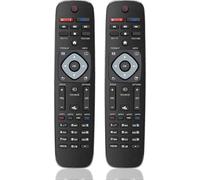 Lot de 2 télécommandes de remplacement pour téléviseurs Philips, compatibles avec tous les téléviseurs intelligents Philips LED/LCD/HDTV/UHD