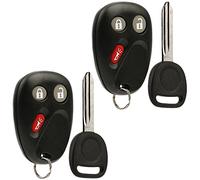 Lot de 2 télécommandes d'entrée sans clé avec clé d'allumage pour Chevy Avalanche Equinox Silverado SSR Suburban Tahoe / GMC Sierra Yukon / Hummer H2 / Pontiac Torrent / Saturn Vue (LHJ011)