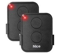 Lot de 2 télécommandes d'ouverture de porte de garage - 2 canaux - 433,92 MHz - Code tournant - Remplacement pour ON1E, ON2E, ON4E, compatible avec moteurs de portail et garage (noir)