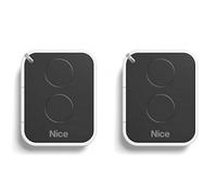 Lot de 2 Télécommandes Nice Era ON2E ON2 - Émetteur Portail et Porte de Garage - 2 Canaux, Fréquence 433,92 MHz, Noir/Blanc - Compatible Motorisation Nice (2)