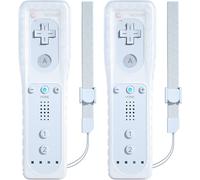 Lot De 2 Télécommandes Pour Wii, Compatibles Avec Télécommande Wii Avec Dragonne En Silicone (Blanc)