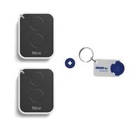 Lot de 2 télécommandes rolling code Nice ON2E - 433.92 Mhz + 1 Porte-clés DOMOBIP