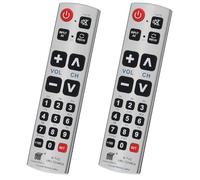 Lot de 2 télécommandes universelles à gros boutons pour personnes âgées et personnes âgées extra large, contrôle simple et facile de base et téléviseurs LG, Samsung, Sony, JVC, Toshiba, Sharp