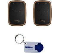 Lot de 2 télécommandes universelles Sice Why Evo Noa - 4791016 - 433,92 Mhz / 868,30 MHz + 1 porte-clés Domobip G