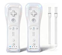 Lot de 2 télécommandes Wii avec Motion Plus, manette sans fil pour Nintendo Wii et Wii U, avec étui en silicone et dragonne, sans nunchucks
