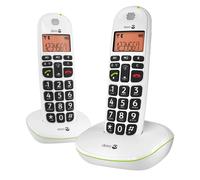 Lot de 2 Téléphones FIxe Senior DECT Son Clair PhoneEasy 100W Duo Doro Blanc