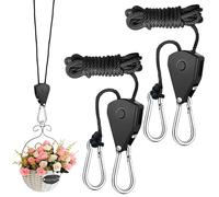 Lot de 2 Tendeurs à Cliquet pour Voiles d'Ombrage avec Corde de Tension, Haubans de 1/8 Pouce, Suspension Réglable