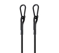 Lot de 2 tendeurs à mousquetons robustes de 243,8 cm pour extérieur avec résistance maximale à la rupture de 86,2 kg, sangles élastiques noires avec crochets à mousqueton améliorés pour porte-bagages,