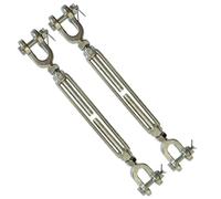 Lot de 2 tendeurs en acier inoxydable 304, 5/16 M8 à corps fermé et mâchoire pour tendeur de câbles, tendeur pour voile d'ombrage, cordes à linge, guirlandes lumineuses, limite de charge de 952,5 kg