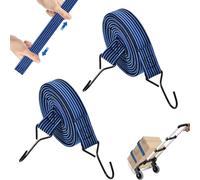 Lot de 2 tendeurs en caoutchouc avec crochets - 1 m de long - Pour diable, porte-bagages, vélo, moto, camping