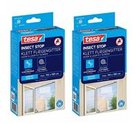 Lot de 2 - tesa Moustiquaire Fenêtre - Blanc - 1x 110x130cm