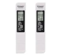 Lot de 2 testeurs de qualité de l'eau 3 en 1 - Testeur numérique LCD - Testeur d'eau TDS EC - Haute précision - Pour eau potable, étang à poissons et piscine, aquarium