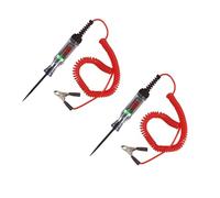 Lot de 2 testeurs de tension pour voiture - 3-48 V - 3-48 V CC - Avec témoin lumineux - Avec écran LCD numérique - Avec pince crocodile