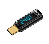 Lot de 2 testeurs USB C de 240 W, 2 écrans USB en aluminium de 240 W équipés d'un affichage de surveillance en temps réel de l'état de l'alimentation